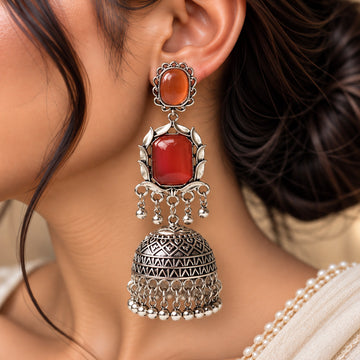 Ruhani Stone Jhumka Earrings