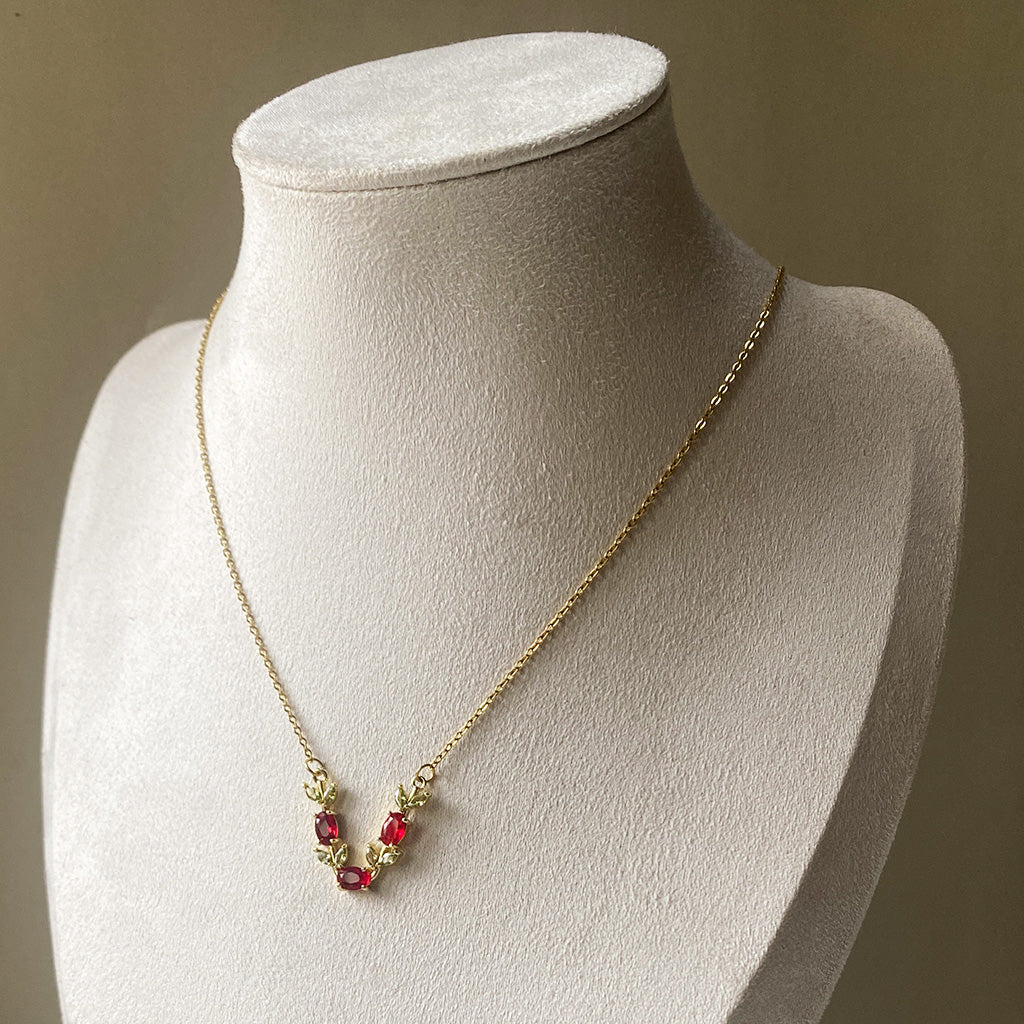 Scarlet Tulip Garland Necklace