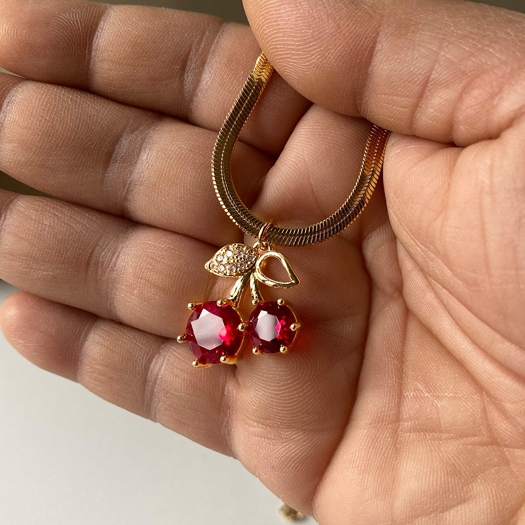 Ruby Cherry Sparkle Necklace