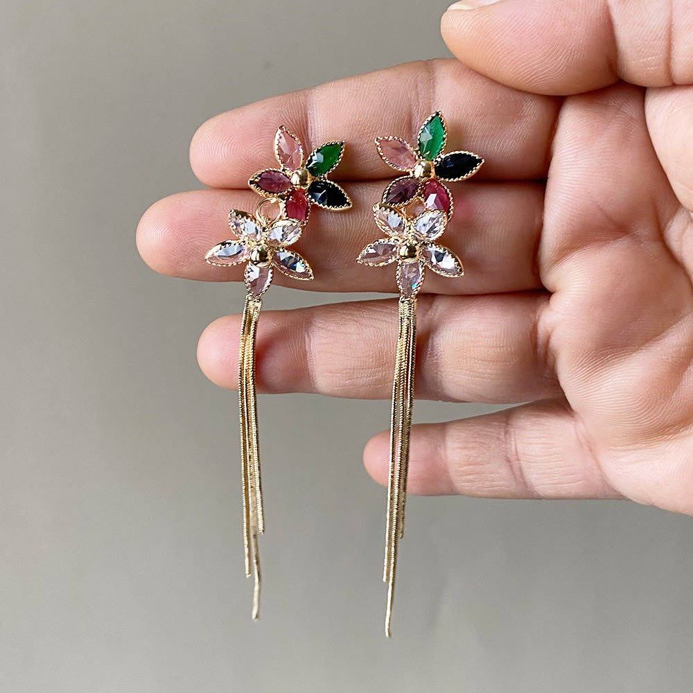 Blossom Cascade Earrings - Gold (Anti-Tarnish)