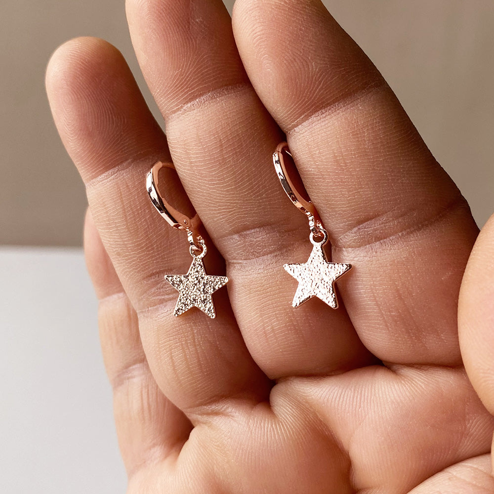 Stardust Drop Earrings - RoseGold (Anti-Tarnish)