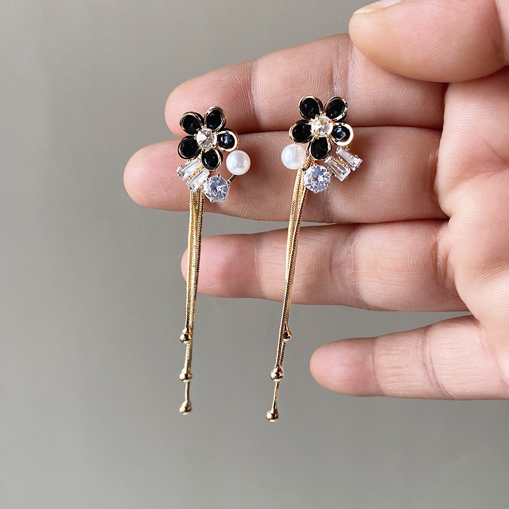 Crystal Bouquet Cascade Earrings - Gold (Anti-Tarnish)