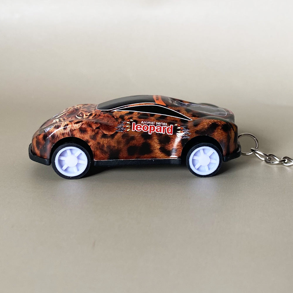 Leopard Mini Pullback Car Keychain