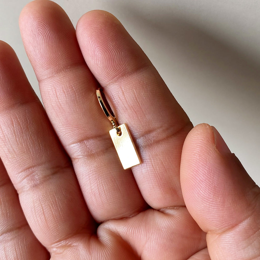 Minimalist Rectangle Drop Earrings