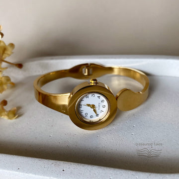 Noor Gold Cuff Wrist Watch – Jewellery Style Bracelet Watch