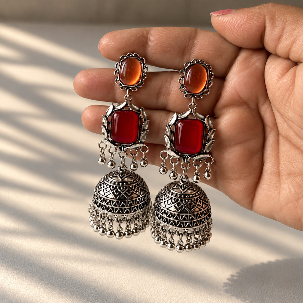 Ruhani Stone Jhumka Earrings