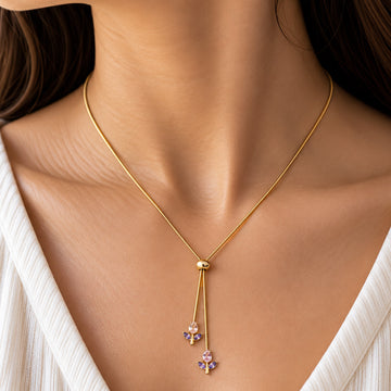 Twin Tulip Drop Necklace
