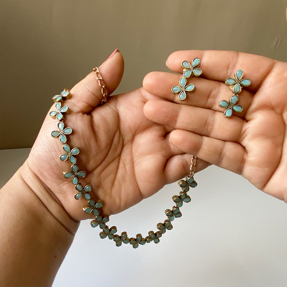 Aqua Bloom Necklace Set