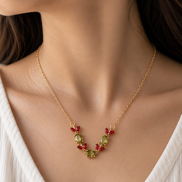 Ruby Tulip Garland Necklace