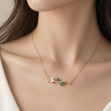 Pink Tulip Vine Necklace