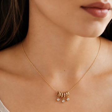 Golden Orbit Drop Necklace