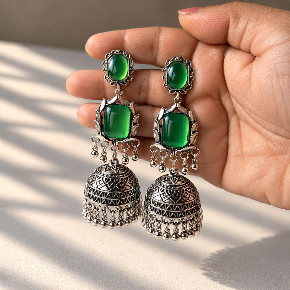 Ruhani Stone Jhumka Earrings