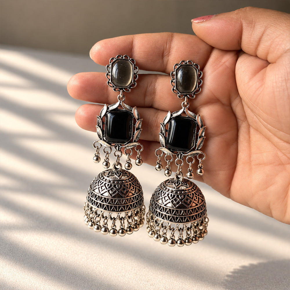 Ruhani Stone Jhumka Earrings