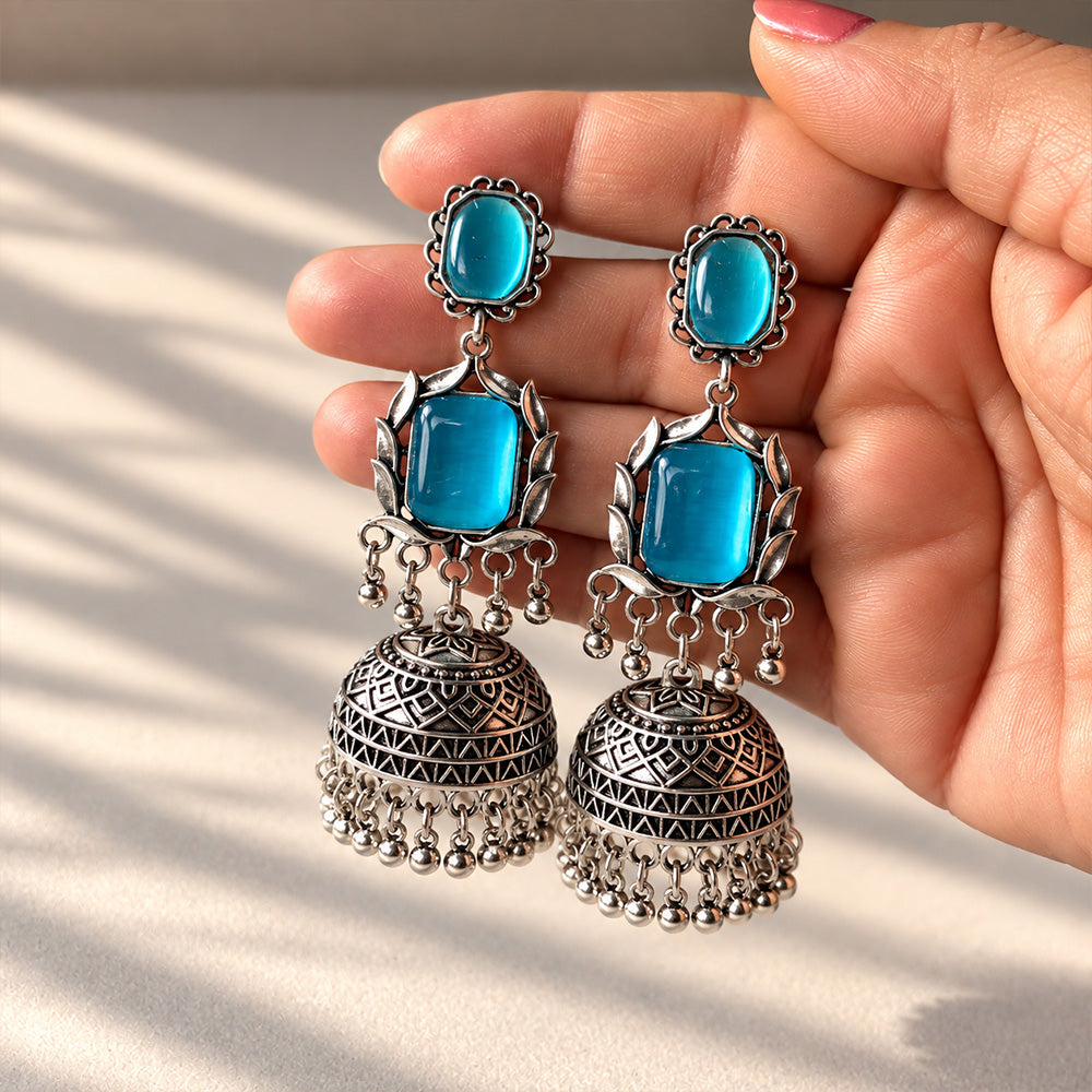 Ruhani Stone Jhumka Earrings