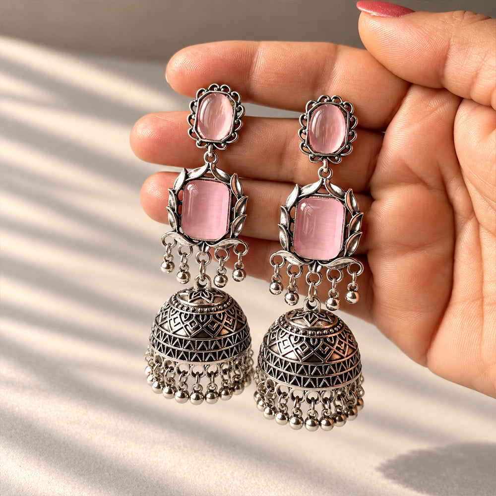 Ruhani Stone Jhumka Earrings