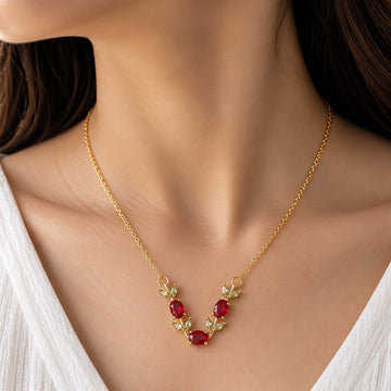 Scarlet Tulip Garland Necklace
