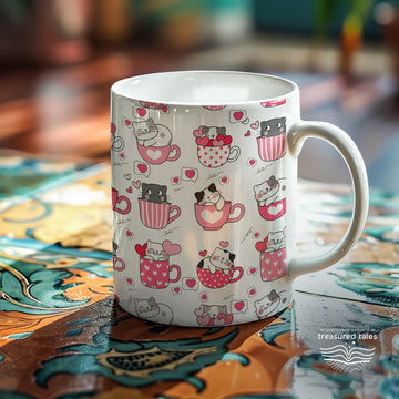 Cute Cats Valentines Day Ceramic Mug