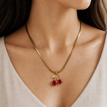 Ruby Cherry Sparkle Necklace