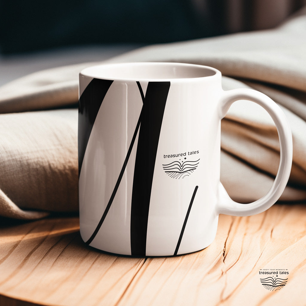 Custom Personalised Name Mug with Bold Initial Letter