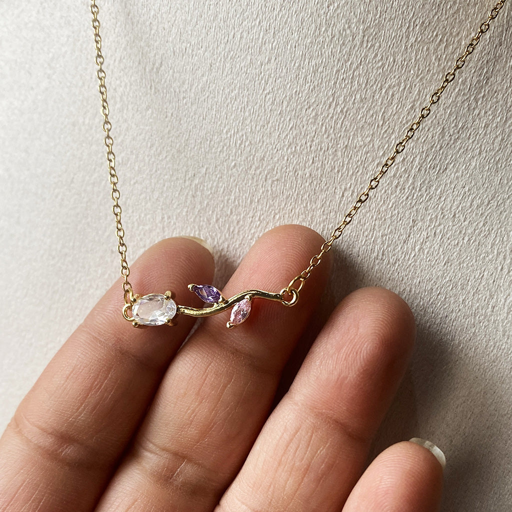 Pastel Tulip Vine Necklace