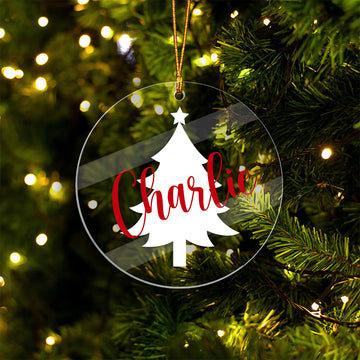Acrylic Christmas Tree Ornament with Personalised Name