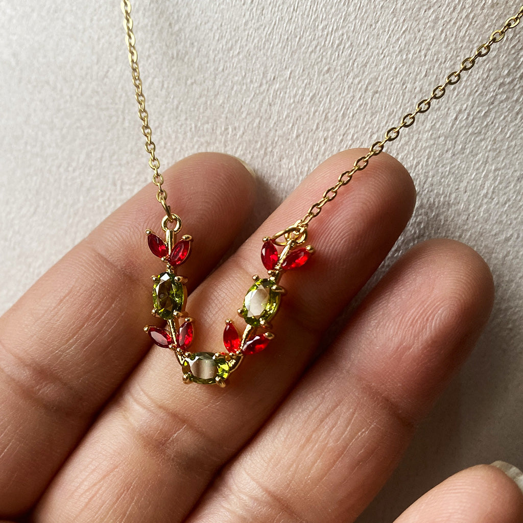 Ruby Tulip Garland Necklace