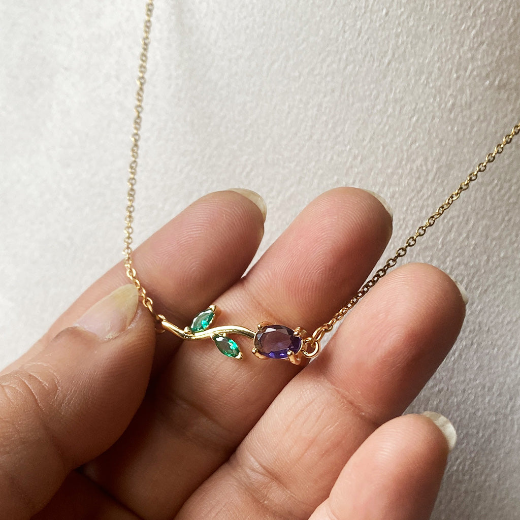 Purple Bloom Tulip Necklace