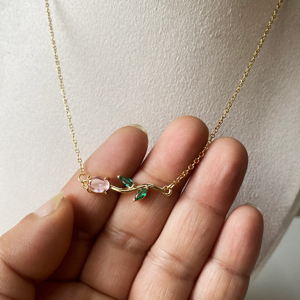 Pink Tulip Vine Necklace
