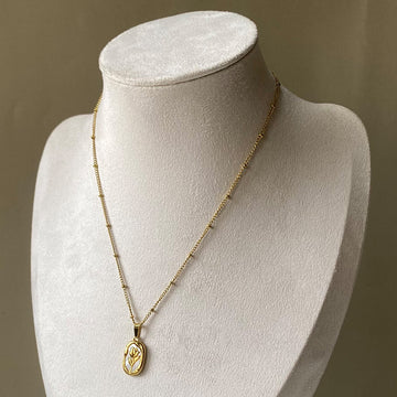 Ivory Rose Medallion Necklace