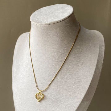 Double Heart Crystal Pendant Anti-Tarnish Chain Necklace