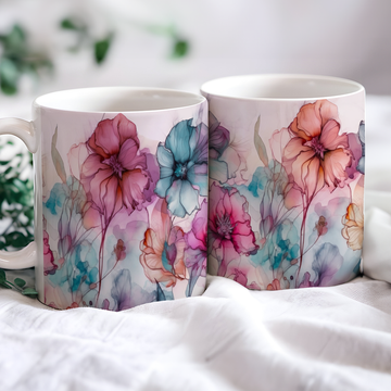 Floral Design Ceramic Mug