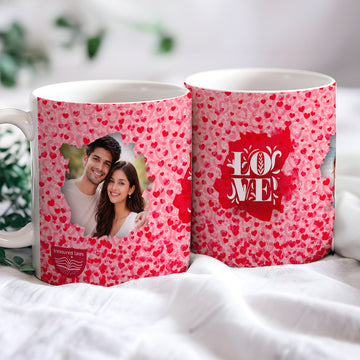 Love Valentines Day Ceramic Mug with Photos