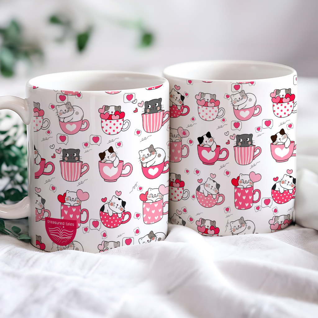 Cute Cats Valentines Day Ceramic Mug