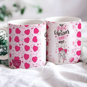 My Heart Is Where You Are Valentines Day Ceramic Mug