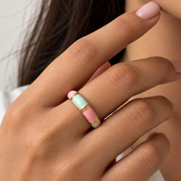 Gul Meenakari Ring