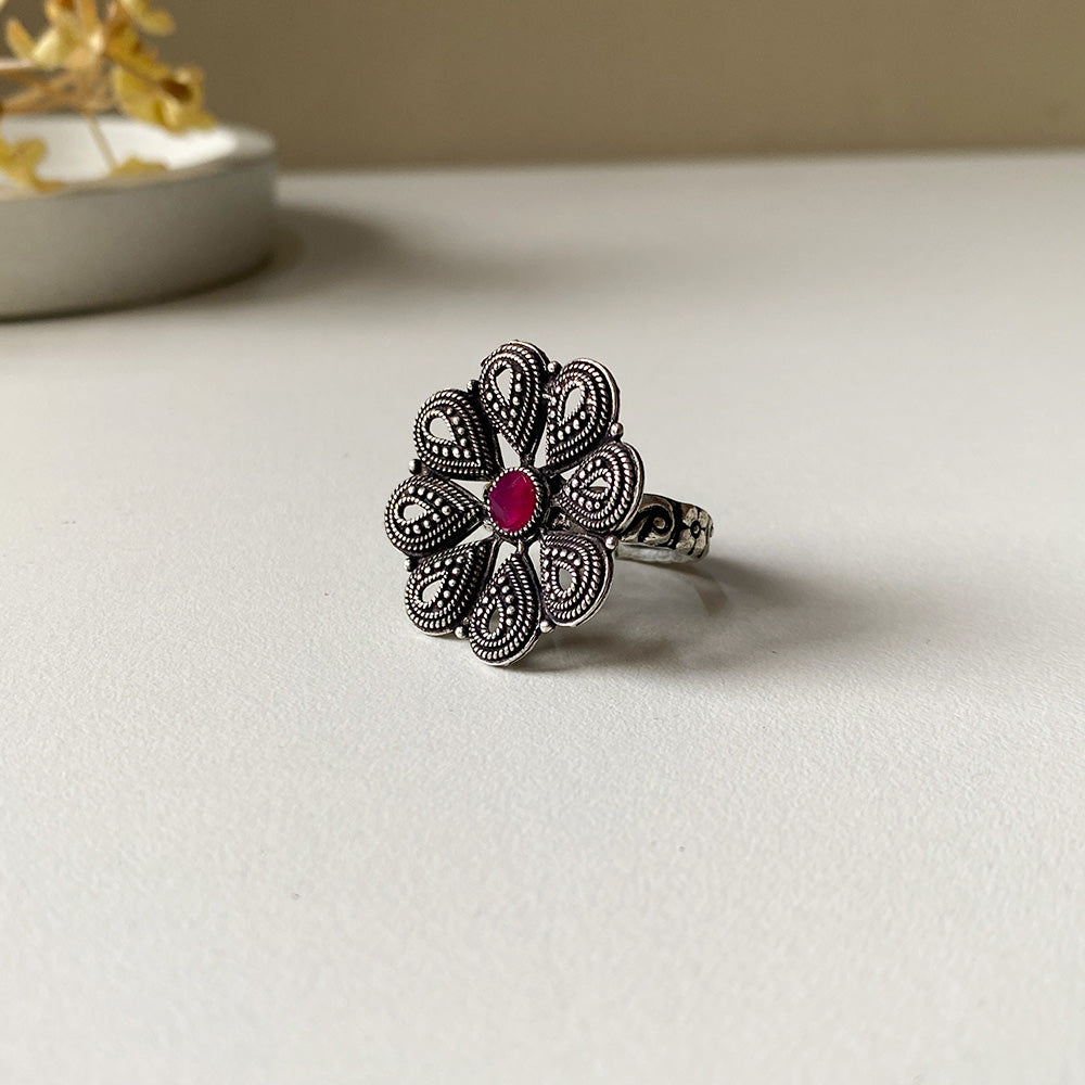 Ruby Petal Ring
