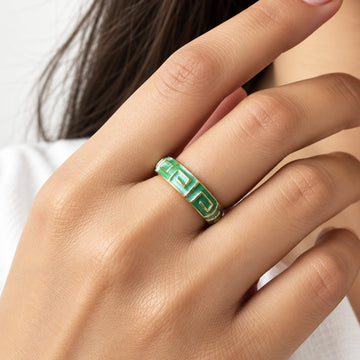 Panna Rekha Meenakari Ring