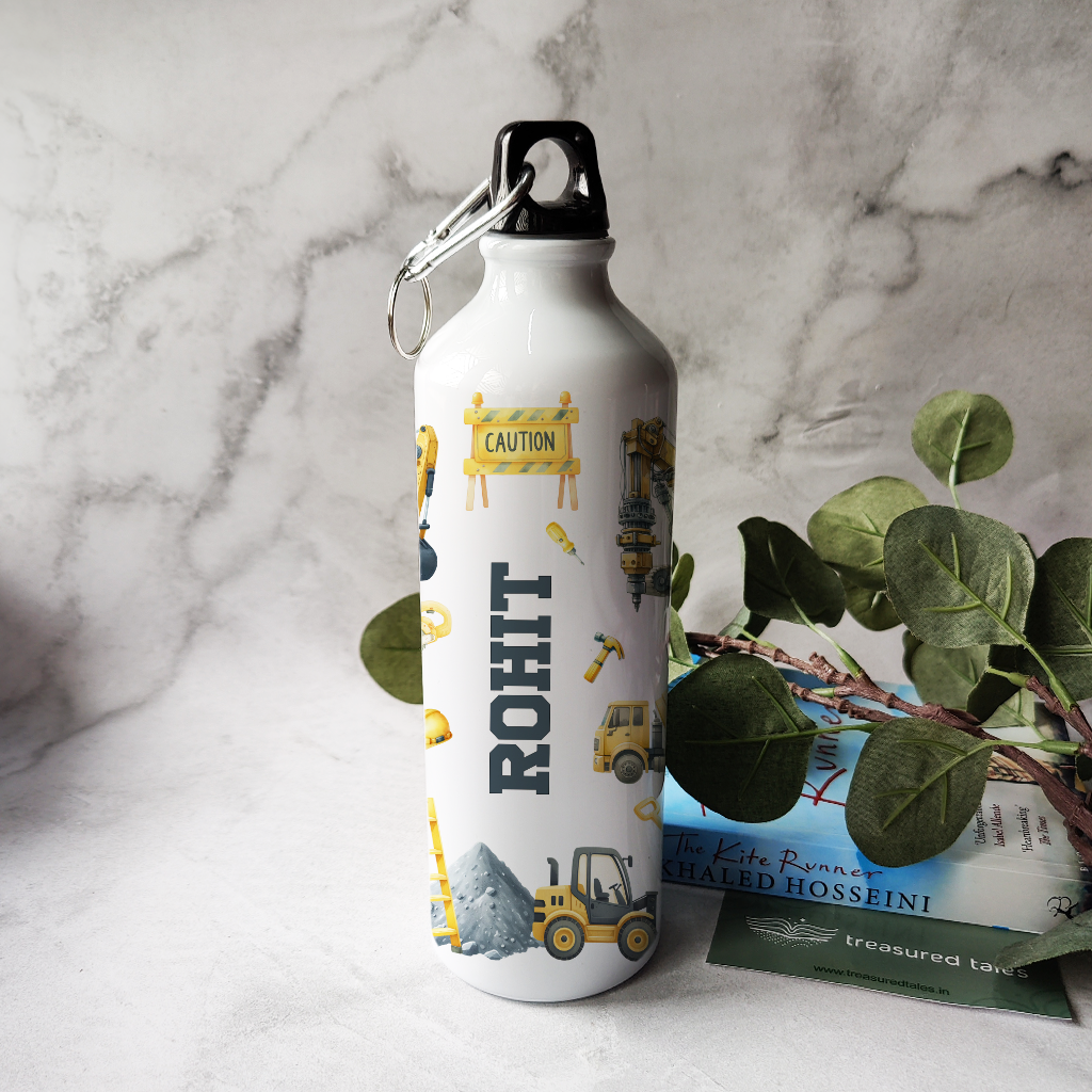 Personalised Kids Construction OnLoop Water Bottle 750 ml
