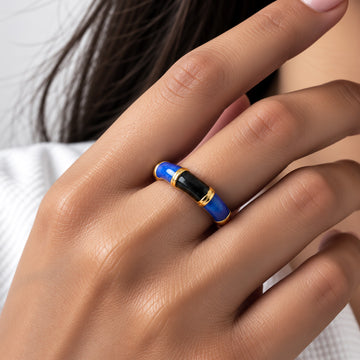 Neel Noir Meenakari Ring
