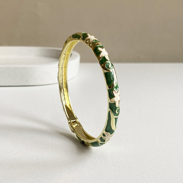 Floral Swirl Meenakari Kada