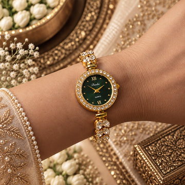 Amara Green Dial Crystal Watch