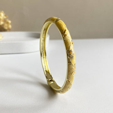 Golden Fleur Meenakari Kada