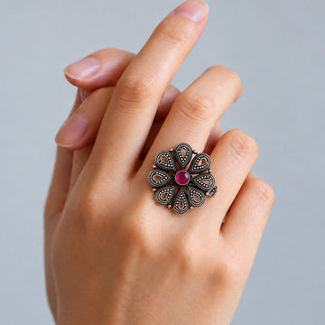 Ruby Petal Ring