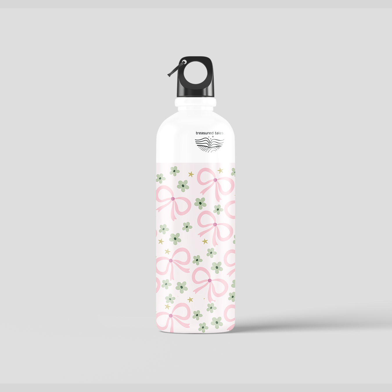 Pink Bow with Green Daisy OnLoop Water Bottle 750 ml