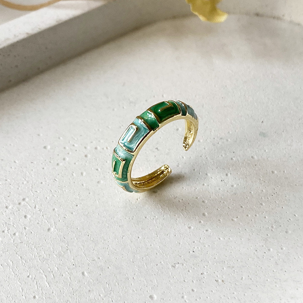 Panna Rekha Meenakari Ring