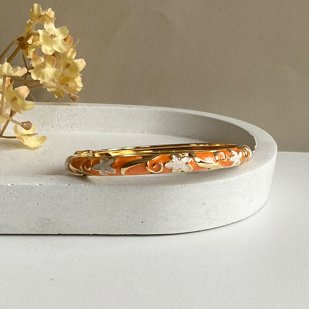 Floral Swirl Meenakari Kada