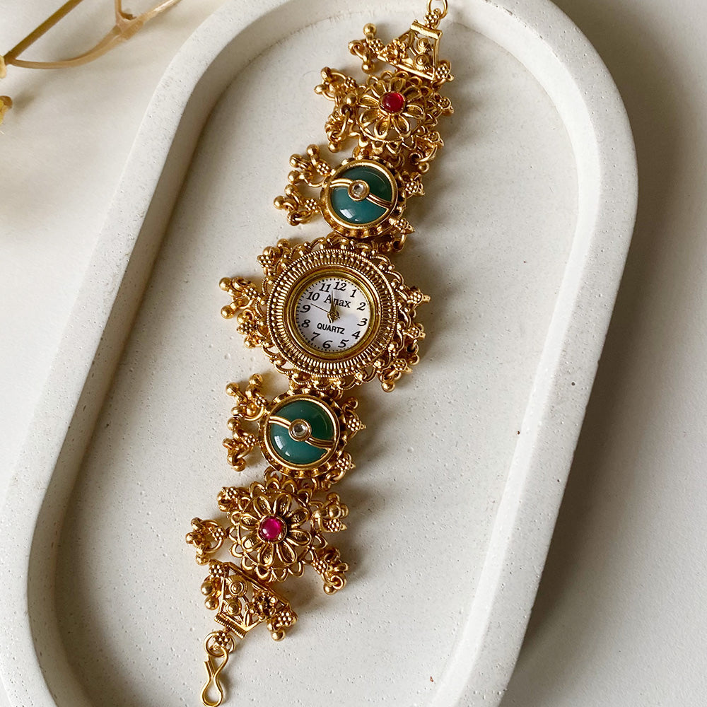 Shahi Feroza Kashmiri Heritage Watch  – Jewellery Style Bracelet Watch