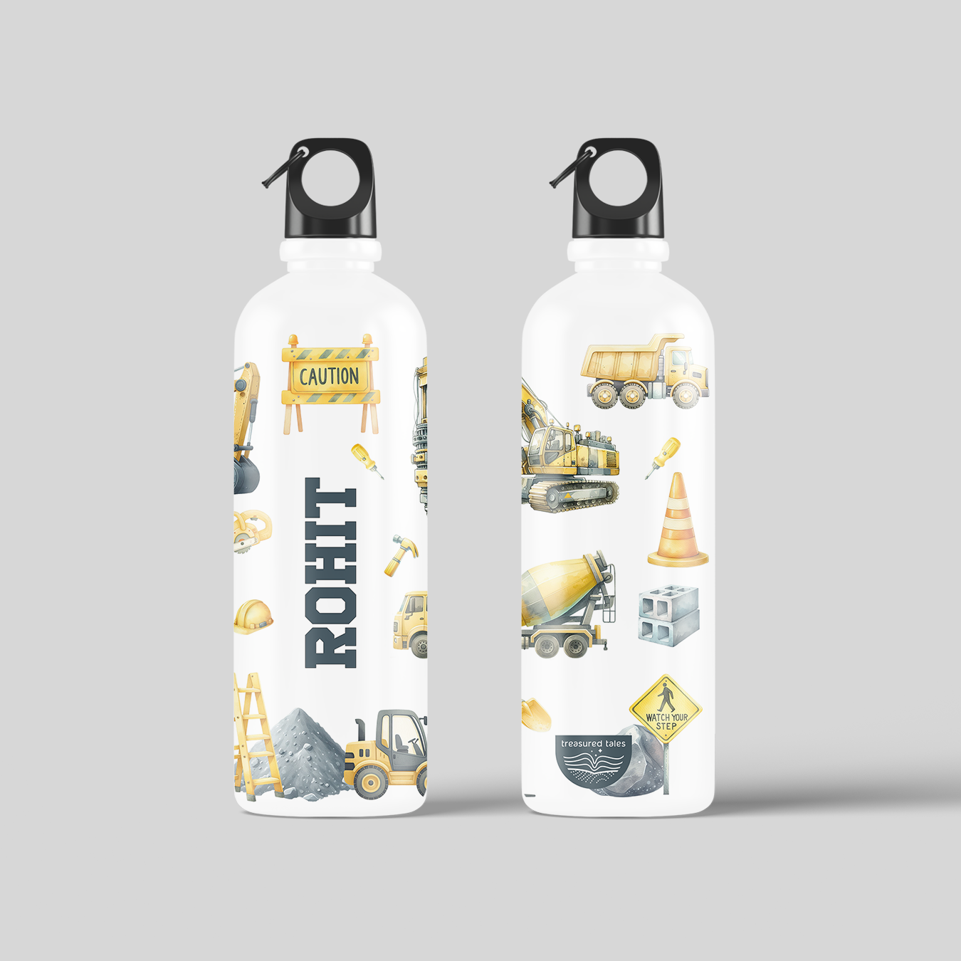 Personalised Kids Construction OnLoop Water Bottle 750 ml