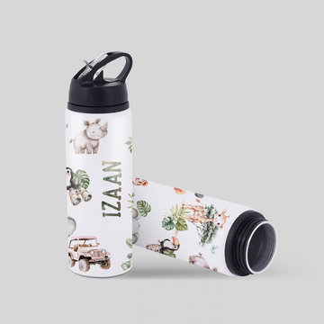 Personalised Kids Safari Flipsip Water Bottle 750 ml