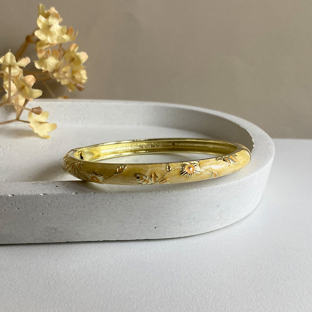 Golden Fleur Meenakari Kada